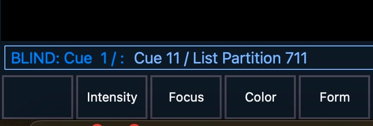 Assigning partitions to cue lists in cue list display